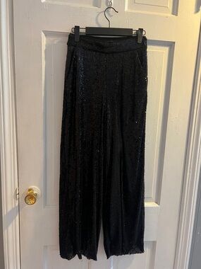 Express Black Sequin Pants with Pockets 0S / 0 Short